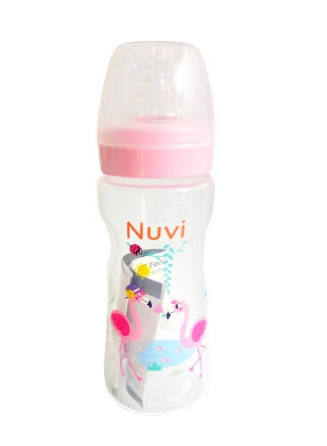 Nuvi Standard Neck Streamline Plastic Feeding Bottle For Infants, 240ml
